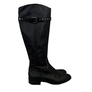 Sam Edelman Black Paxton Leather Studded Knee High Riding Boots 8.5